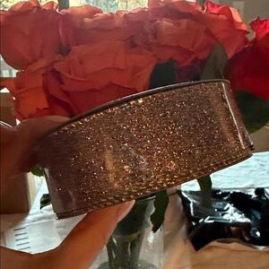 Ruby Ribbon Glittery Silver Ribbon